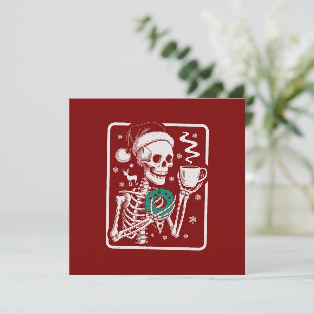 Convites Assassinato Mostra Amigos Horror Tee Skeleton Nata (Em pé/Frente)