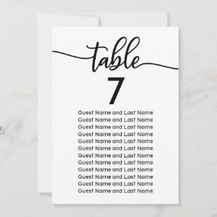 Convites Assento de Convidado de Casamento Caligrafia Moder