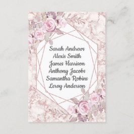 Convites Assentos de Recepção Geométricos Florais de Mármor