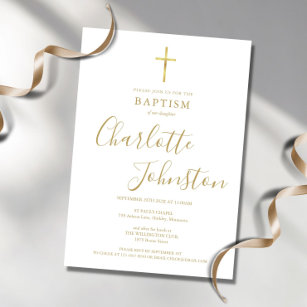 Convites Assinatura do Ouro de Natal do Batismo Moderno