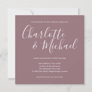 Convites Assinatura Elegante Script Casamento Rosa