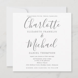 Convites Assinatura Elegante Scripta Tudo em Um Casamento