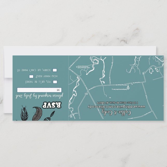 Convites Assinatura: Matte 4" x 9,25", Envelo branco padrão (Verso)