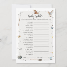 Convites Assistente Chá de fraldas Bebê Babble Jogo de Pala