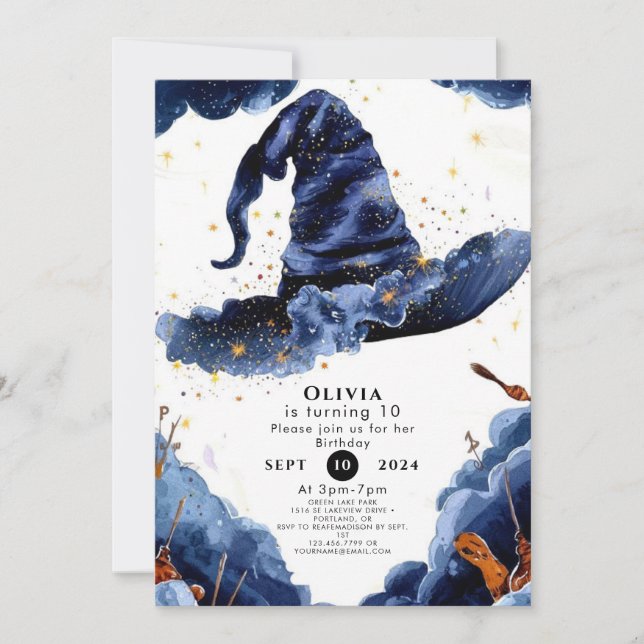 Convites Assistente de encantamento de Pastel Boho Aniversá (Frente)