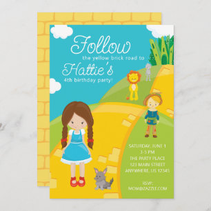 Convites Assistente do Paraíso da Estrada Amarela de Oz