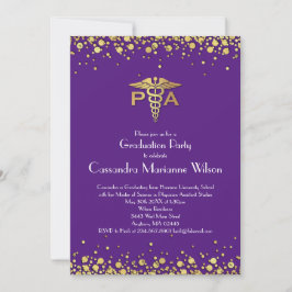 Convites Assistente Médico Gradução Roxo Dourado