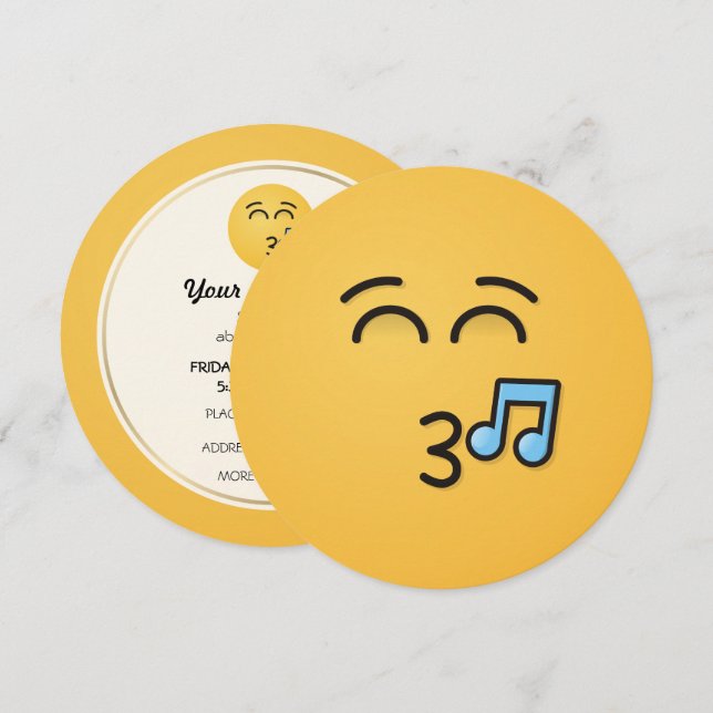 Convites Assobiar Face com Olhos Sorridentes (Frente/Verso)