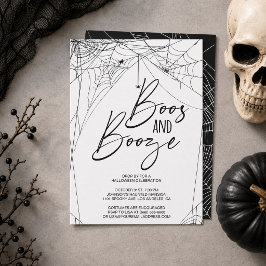 Convites Assombrações e Bebidas Preto e Branco Teia de Aran