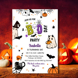 Convites Assustador 6º Aniversário de Halloween Fantasma Ca