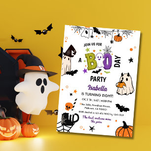 Convites Assustador 8º Aniversário de Halloween Fantasma Ca