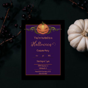 Convites Assustador Jack-o-Lanterna Halloween Preto