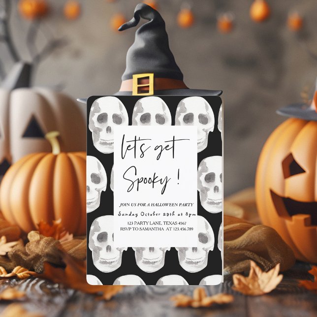 Convites Assustador Vamos ficar Assustadores | Festa de Hal (Criador carregado)