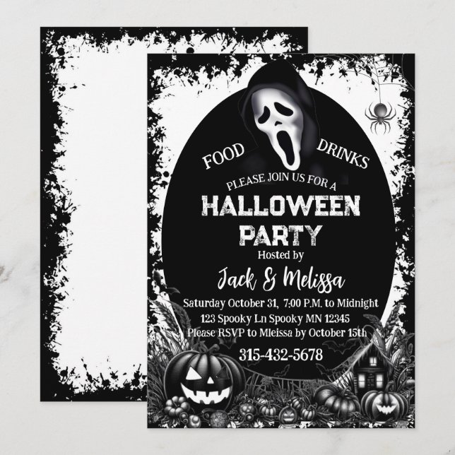 Convites Assustadoramente a sua - Uma Noite de Ortografia e (Frente/Verso)