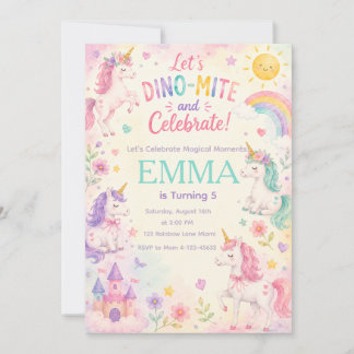 Convites astel Unicorn Birthday Invitation Template