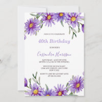 Aster Floral Violet Birthday