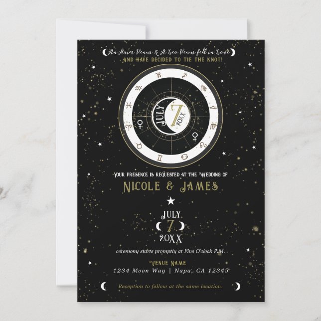 Convites Astrologia Zodíaco Personalizado Seu Signo de Vênu (Frente)
