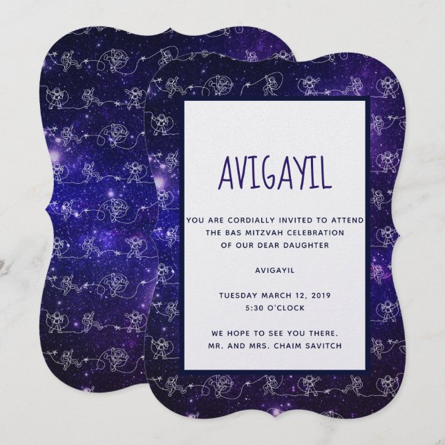 Convites Astronauta (Frente/Verso)