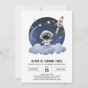 Convites Astronauta Blue Comet Kids Astronauta Birthday