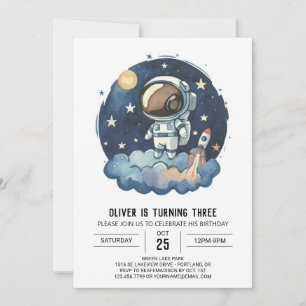 Convites Astronauta Criança do Foguete Chic - Astronauta