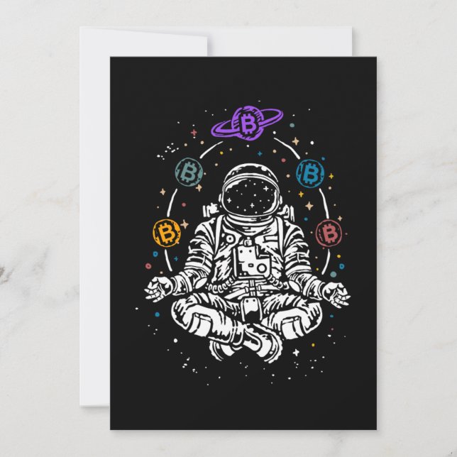 Convites Astronauta Crypto Space BTC Crypto Space Cryptocur (Frente)