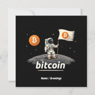 Convites Astronauta da Lua Crypto Bitamt Design BTC