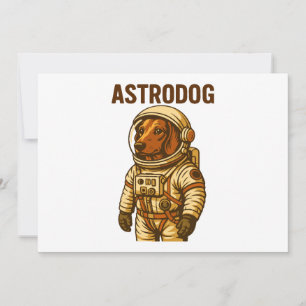 Convites Astronauta do Dachshund Wiener Dog Astrodog