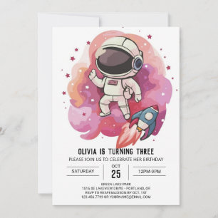 Convites Astronauta do Rocket Whimsy Astronaut