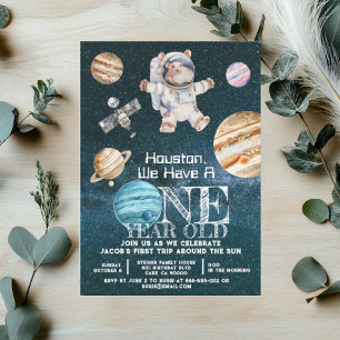 Convites Astronauta Espacial Exterior da Idade Personalizad