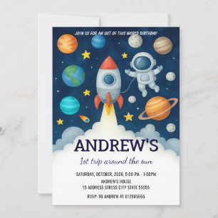 Convites Astronauta Espacial Exterior Personalizada para o 