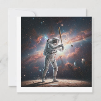 Convites Astronauta Espacial Jogando Baseball