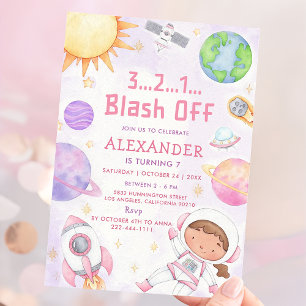 Convites Astronauta Espacial Qualquer Festa de aniversário