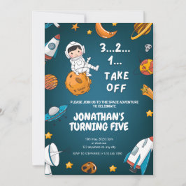 Convites Astronauta Espaço planetas tema escuro aniversário