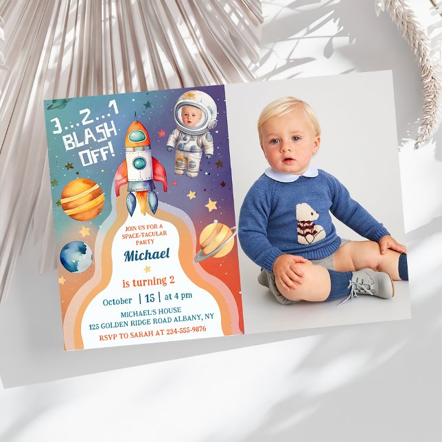 Convites Astronauta Foto de Astronauta de Navio Espacial Ex (Criador carregado)