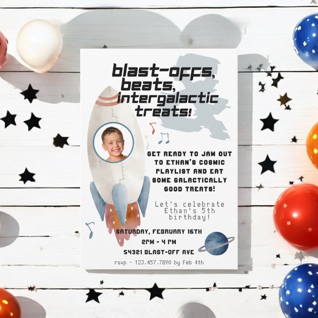 Convites Astronauta Foto do Astronauta do Foguete Externo A (Criador carregado)