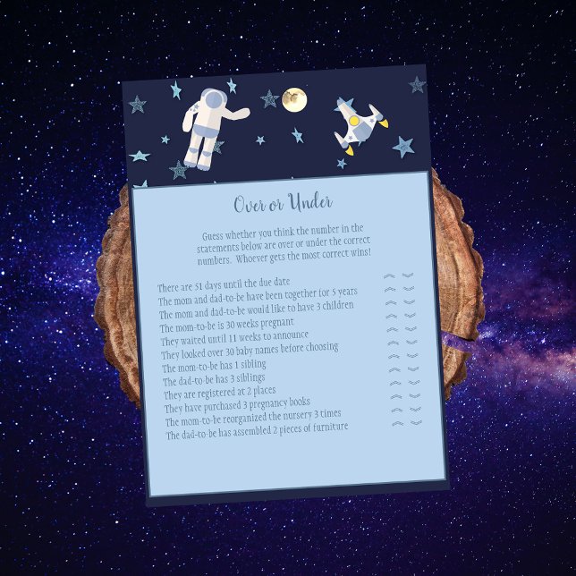 Convites Astronauta no Espaço Sideral Jogo de Bebê Acima ou (Criador carregado)