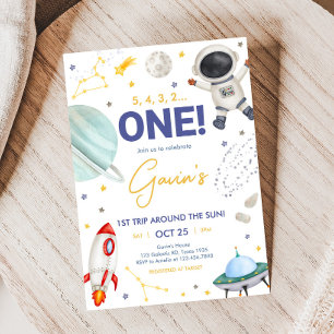 Convites Astronauta - Primeira Festa de aniversário