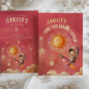 Convites Astronauta - Primeira Festa de aniversário