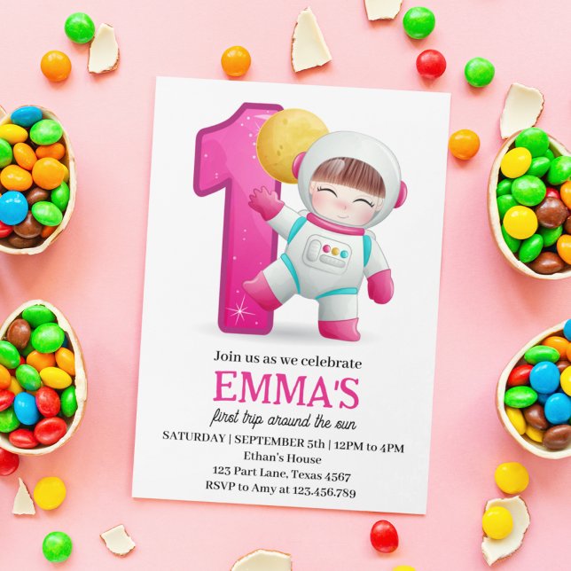 Convites Astronauta Primeira Viagem Ao Redor Do primeiro an (Criador carregado)
