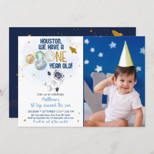 Convites Astronauta: Primeira Viagem Em Torno Do Sol Aniver