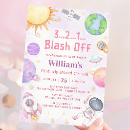 Convites Astronauta: Primeira Viagem Em Torno Do Sol Aniver