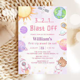 Convites Astronauta: Primeira Viagem Em Torno Do Sol Aniver