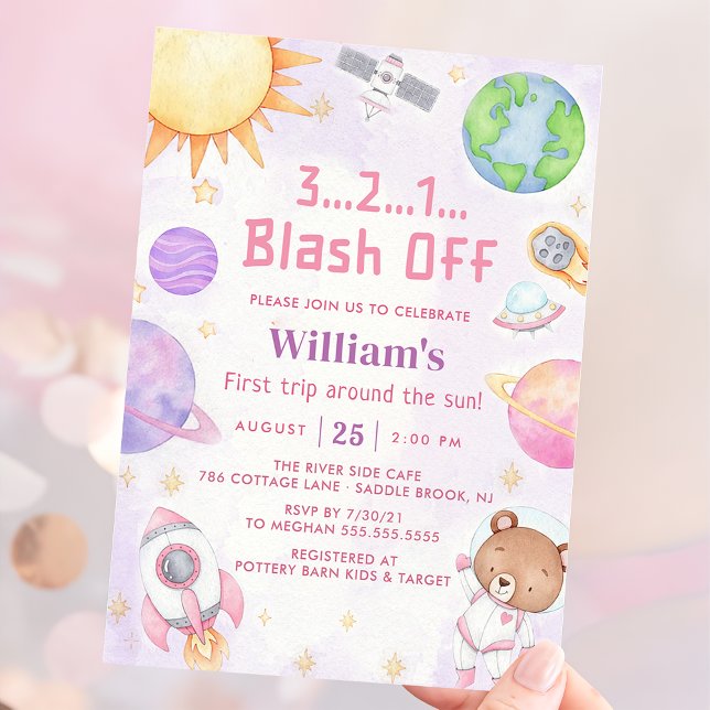 Convites Astronauta: Primeira Viagem Em Torno Do Sol Aniver (Criador carregado)