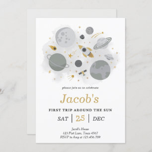 Convites Astronauta: Primeira Viagem Em Torno Do Sol Aniver