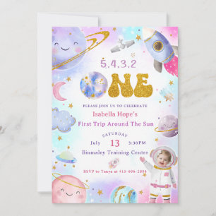 Convites Astronauta: Primeira Viagem Em Torno Do Sol Aniver