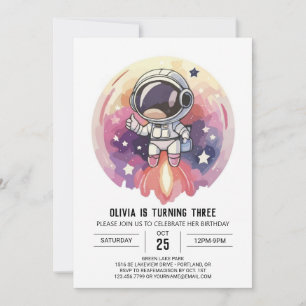 Convites Astronauta Rosa Encantada Astronauta Astronauta As