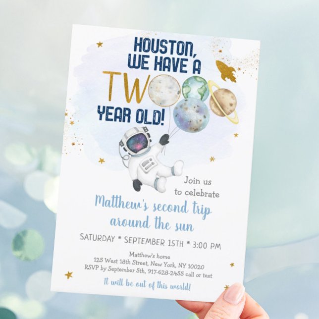 Convites Astronauta Segunda Viagem Em Torno Do Sol Aniversá (Criador carregado)
