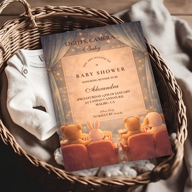 Convites At Home Movie Night Baby Shower (Criador carregado)