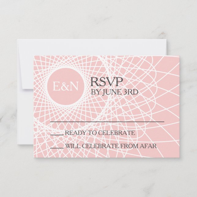 Convites Atalaias de Sonhos Rose Quartz DIY Casamento RSVP (Frente)