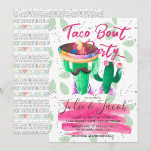 Convites Ataque do Taco uma festa de noivado do partido